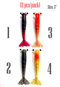 Silicone soft plastic shrimp fishing lures 3" (2 pcs/pack) Same colours