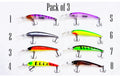 Deep-Diving Minnow Trolling Lures (Pack of 3) Random Colours