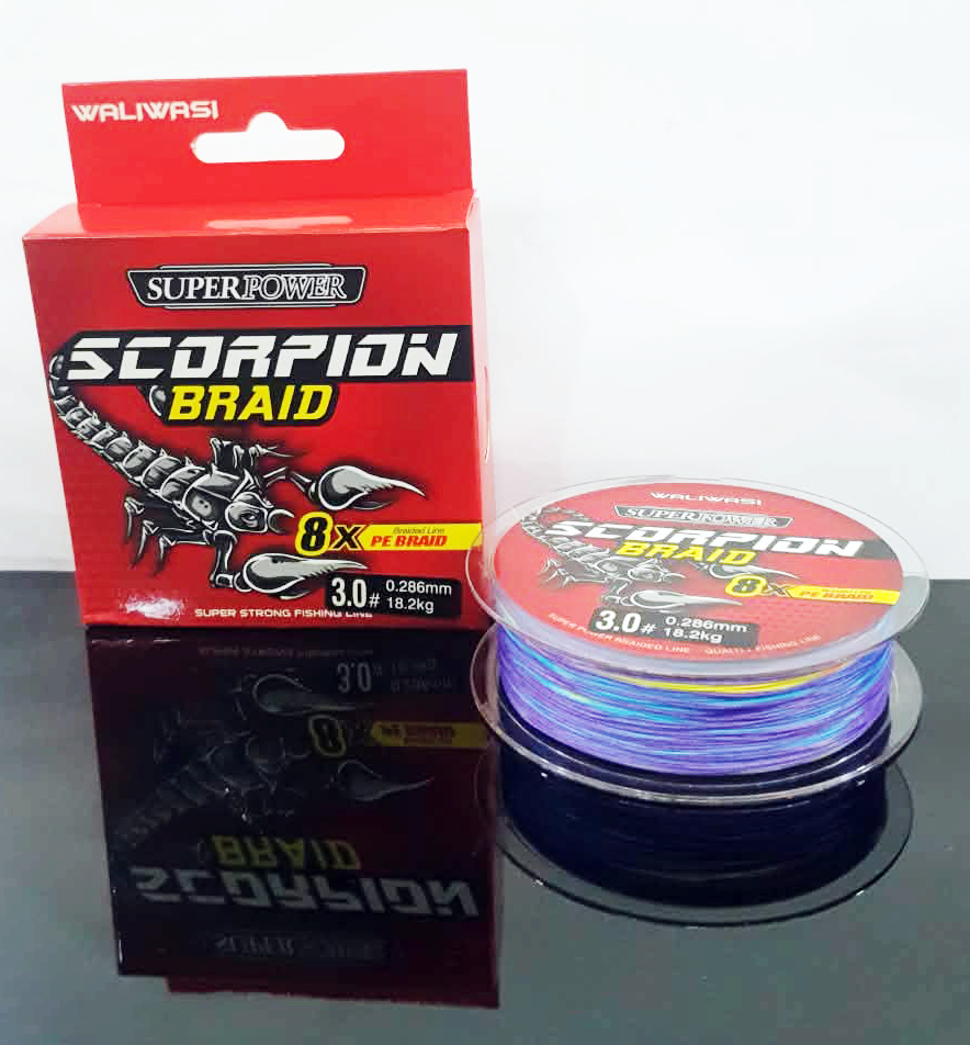 Waliwasi Super Power Scorpion Braid - 8X braided PE lines (Capacity: 18.2kg, 22.6kg, 27.2kg, 31.7kg)