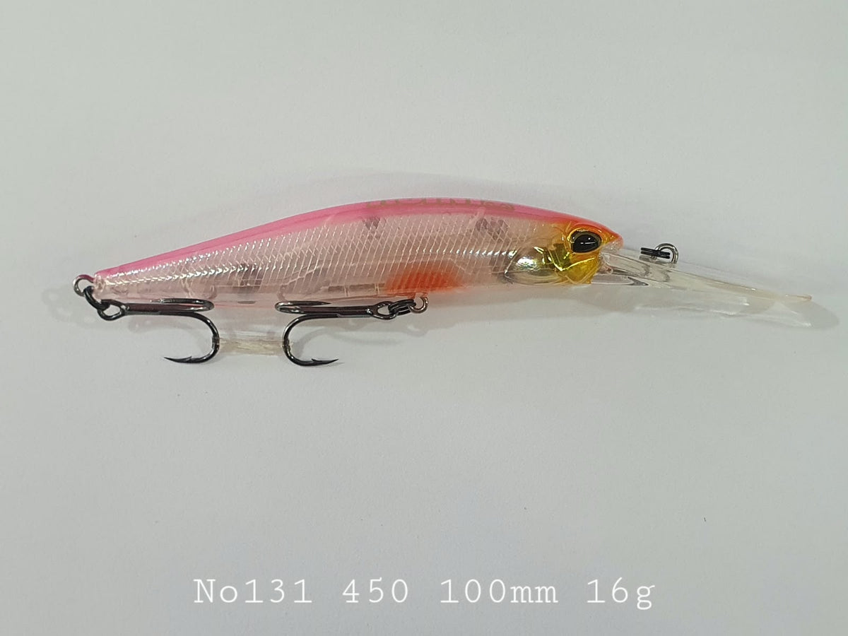 Asinia deep-diving suspending minnow/jerkbait lures No. 131 450 100mm 16g