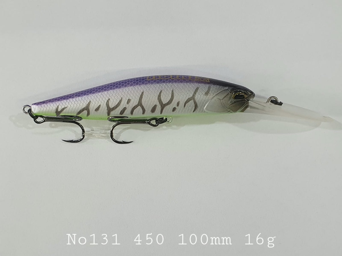 Asinia deep-diving suspending minnow/jerkbait lures No. 131 450 100mm 16g