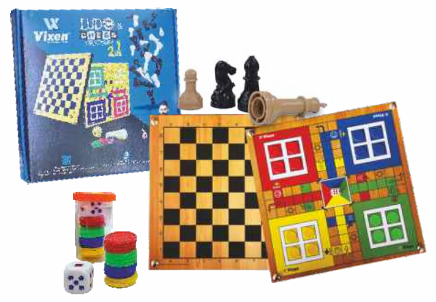 Vixen Chess & Ludo Wooden (19 mm / 12x12 Inch)