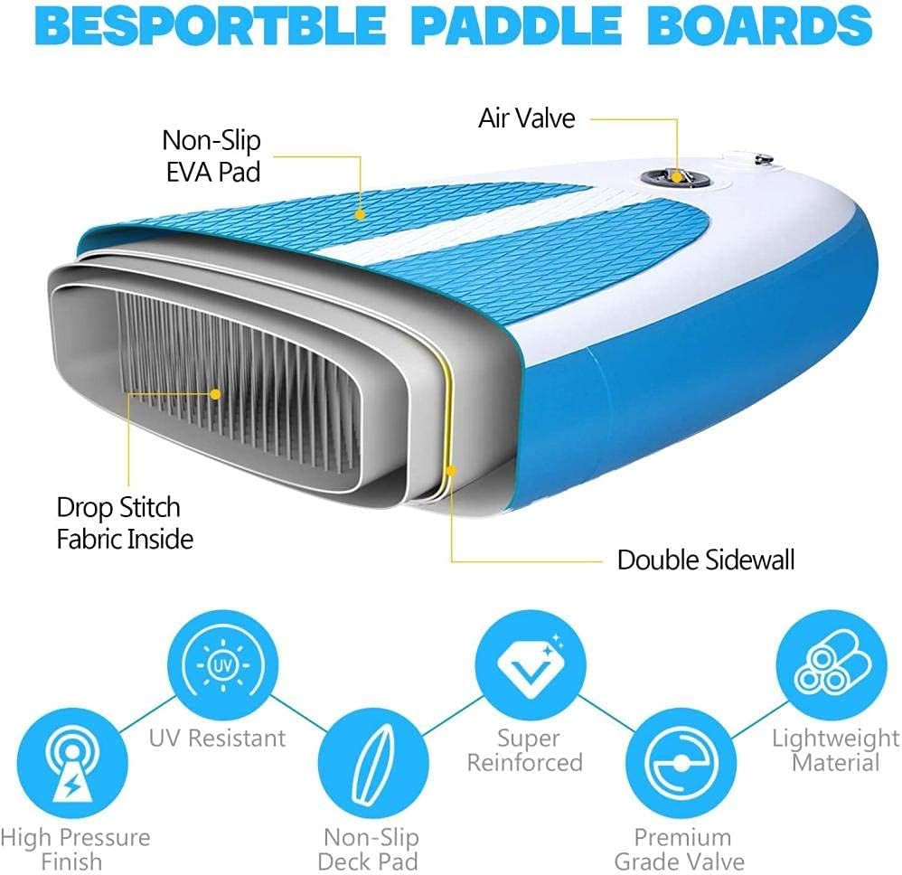 Stand Up Paddle Board Inflatable, 320 x 76 x 15 cm up to 130 kg, with extensive accessories