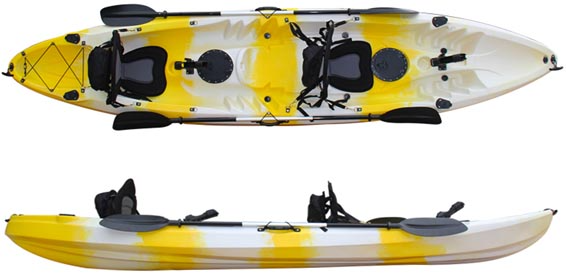 2+1 seater HDPE Fishing  Kayaks, Full set, Double Hull