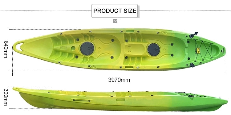 HDPE 2-Seater Tandem Kayak - Full Set (250kg Capacity)