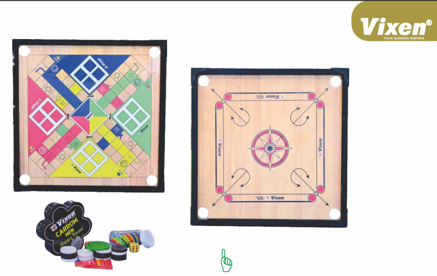 Vixen Carrom Board Yoyo 2-in-1 with Ludo (18 Inch)