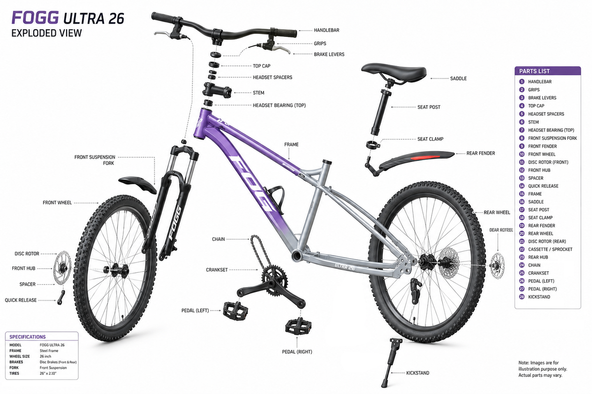 FOG 26" Single Speed, HD , Rs 9,200.00