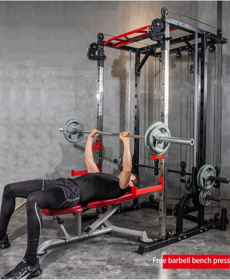 All-in-One Commercial Smith Machine & Functional Trainer (with 100KG Weight Set)